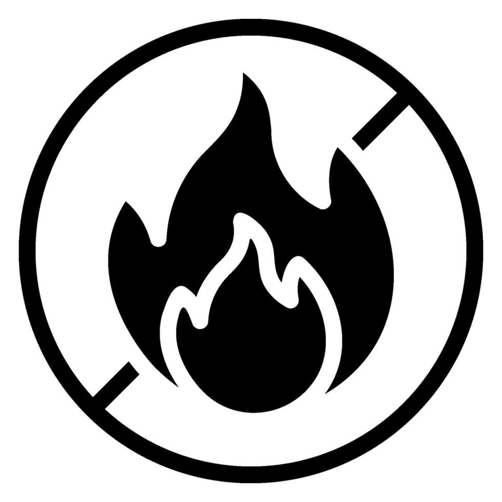 No Fire glyph icon vector