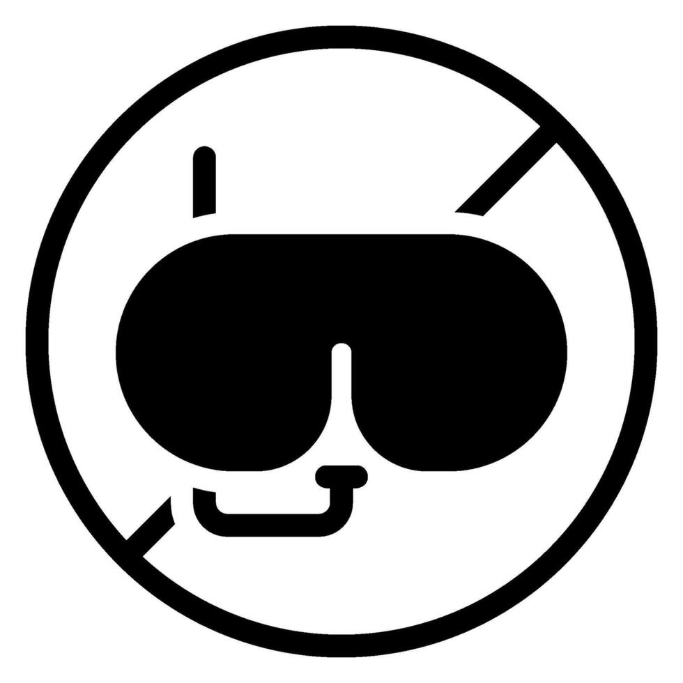 No Snorkeling glyph icon vector