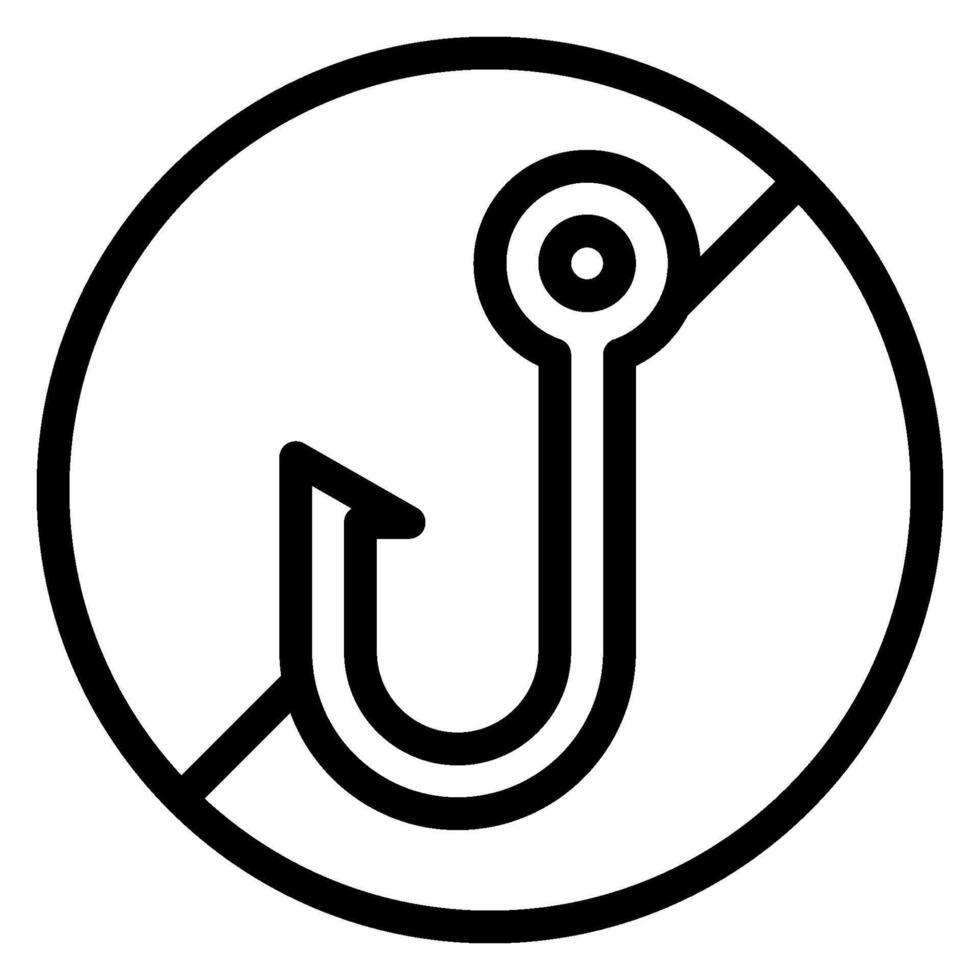no fishing line icon vector