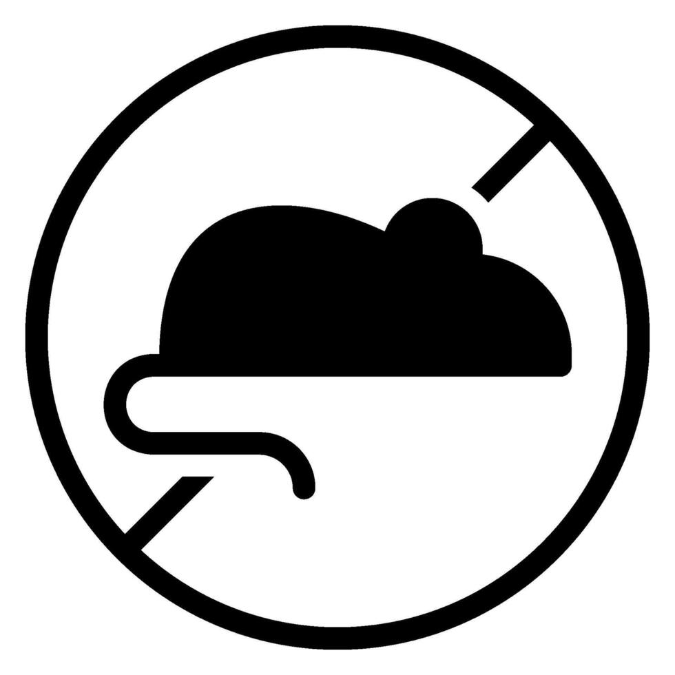No Rodents glyph icon vector