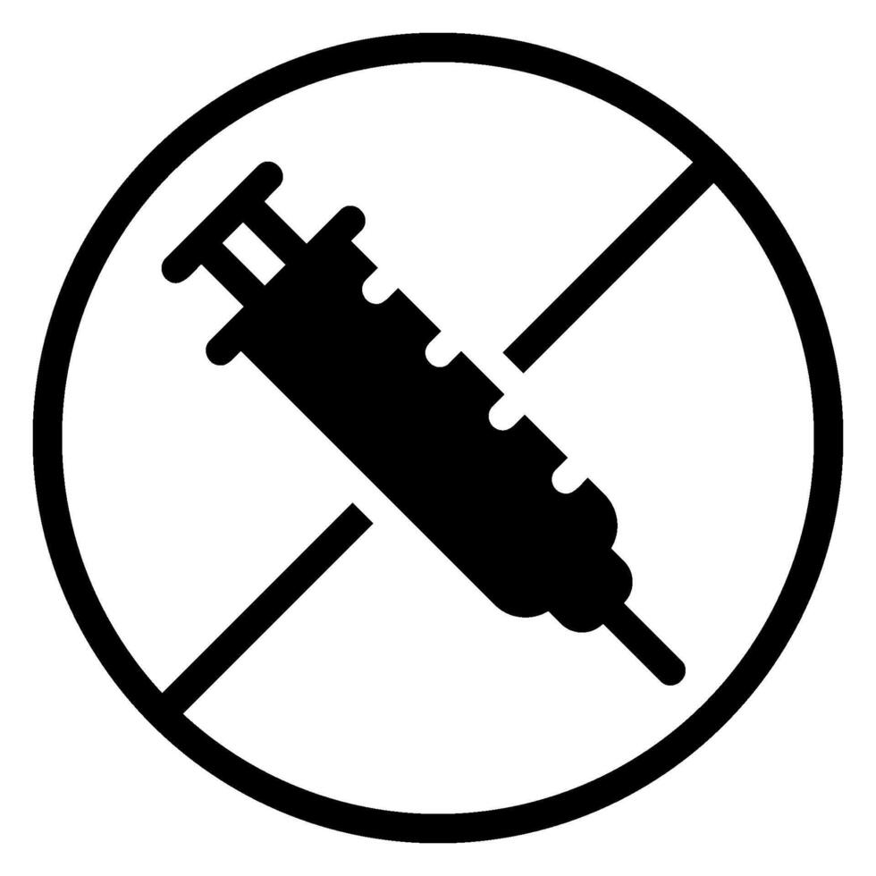 no drugs glyph icon vector