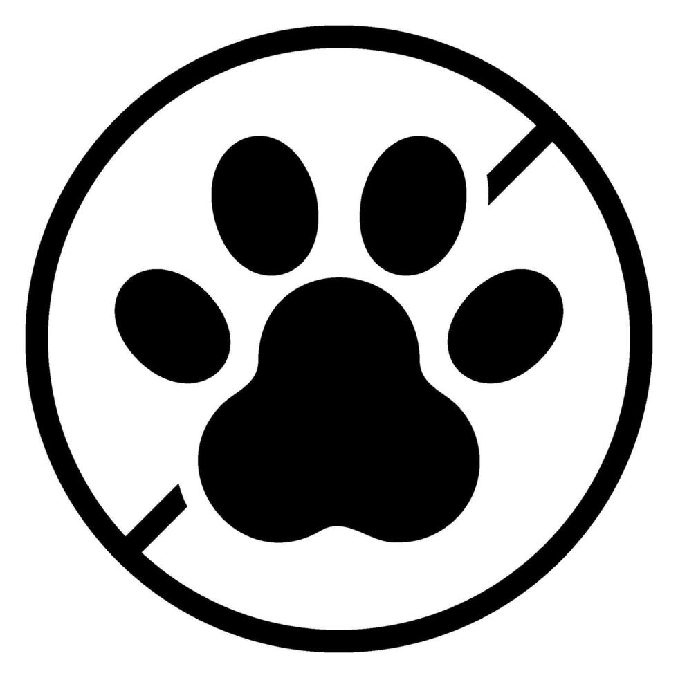 no pets glyph icon vector