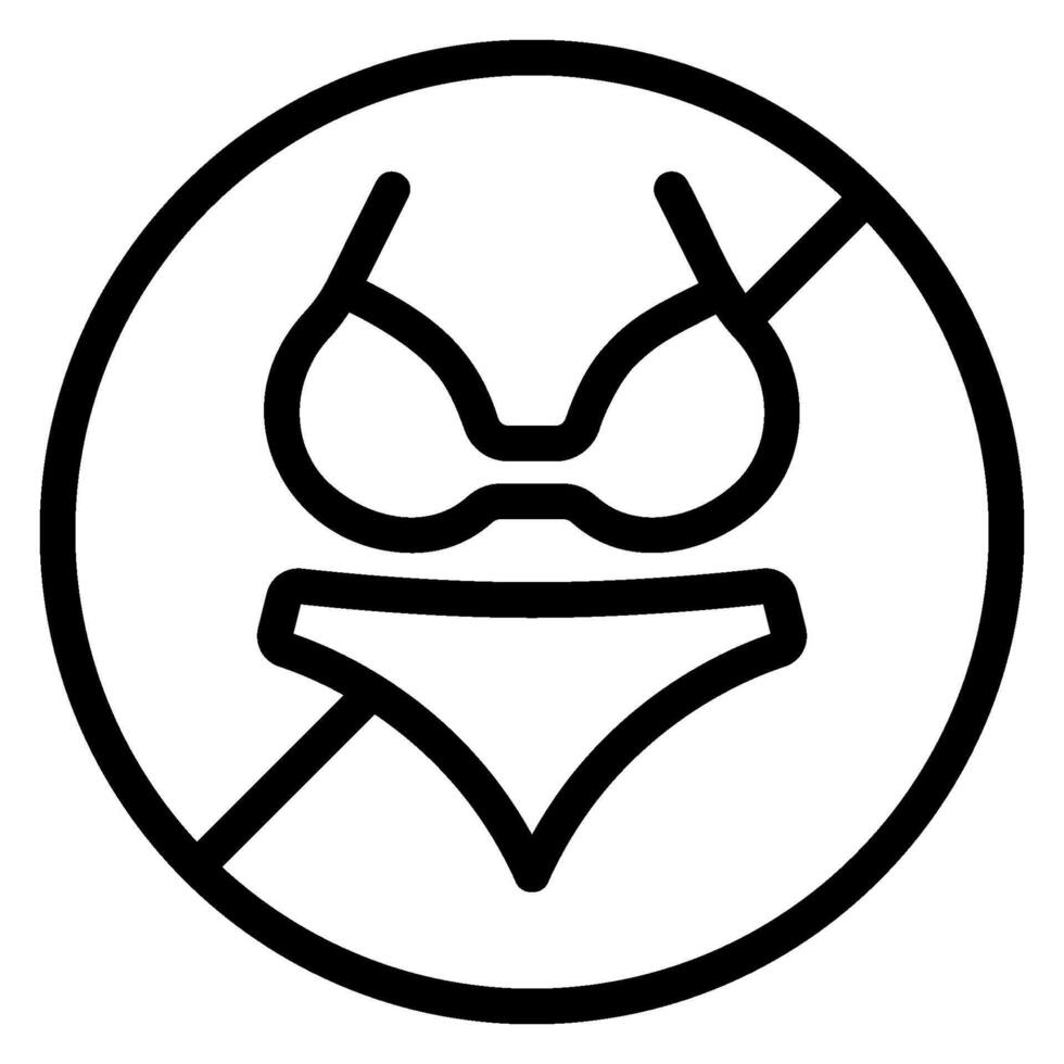 No Swimwear line icon vector