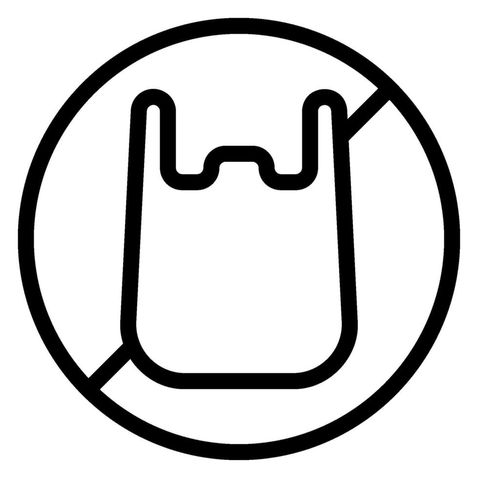 no plastic bag line icon vector