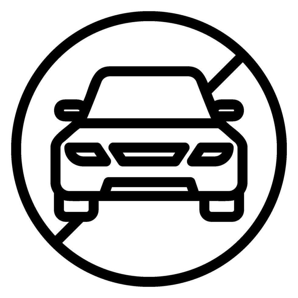 no car line icon vector
