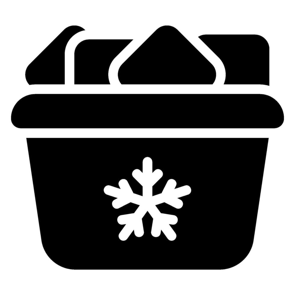 ice bucket glyph icon vector