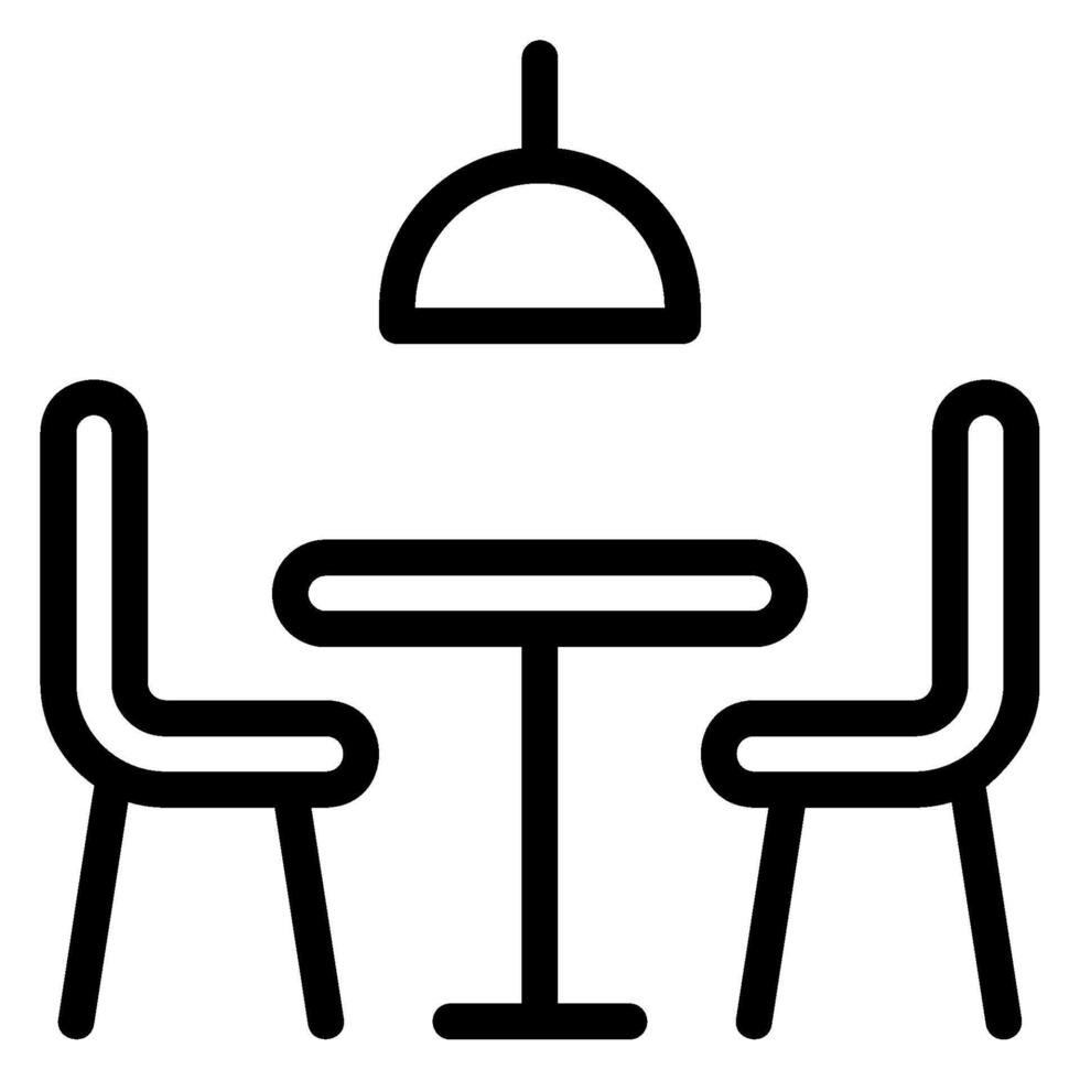 Dining table line icon vector