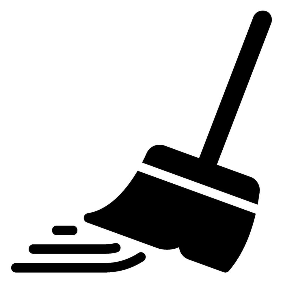 broom glyph icon vector