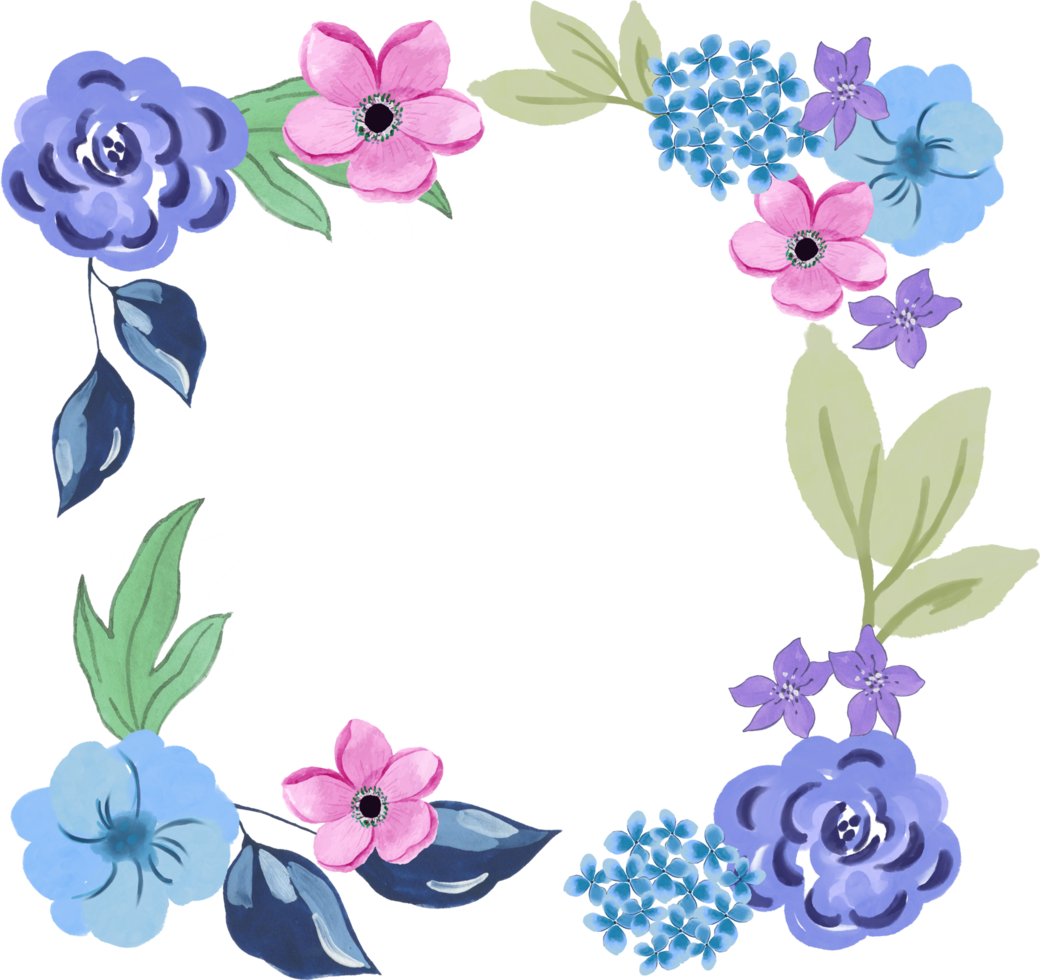 Greetings template card flower frame border banner png