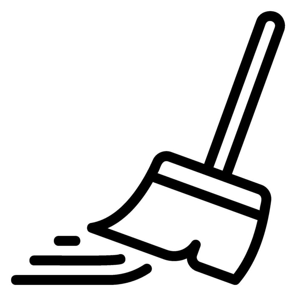 broom line icon vector