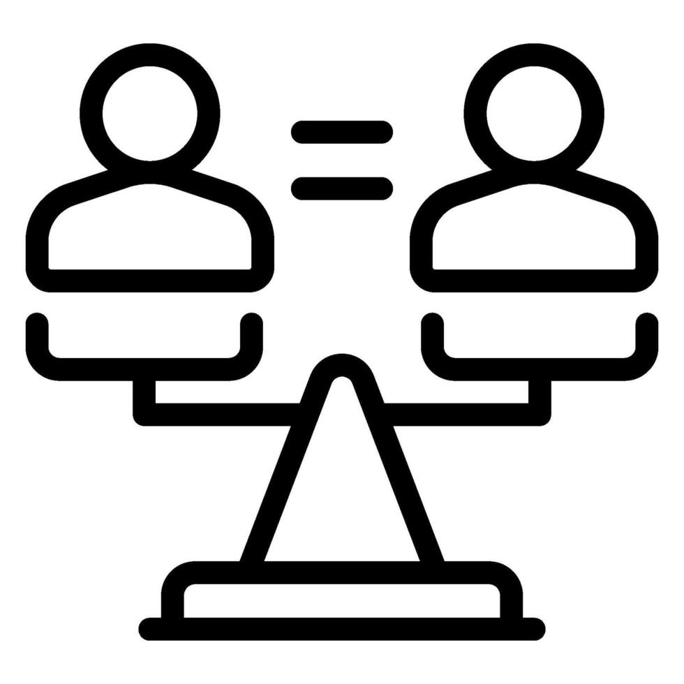 equal rights line icon vector