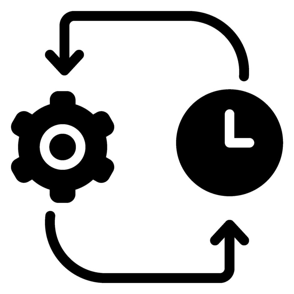 Work time glyph icon vector