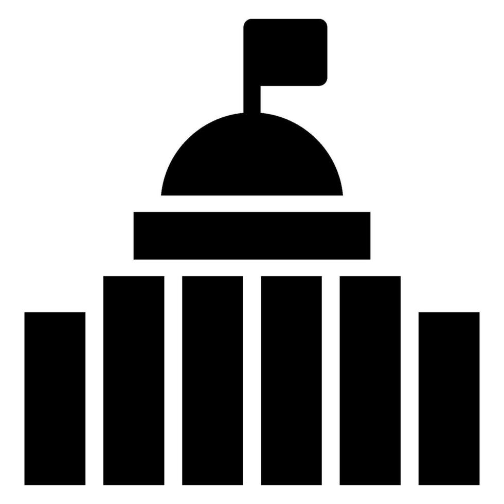 government building glyph icon vector