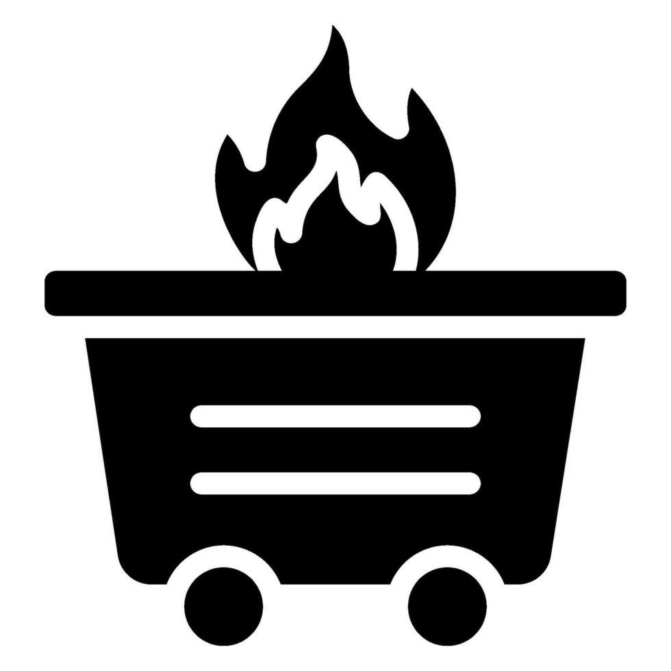 dumpster fire glyph icon vector