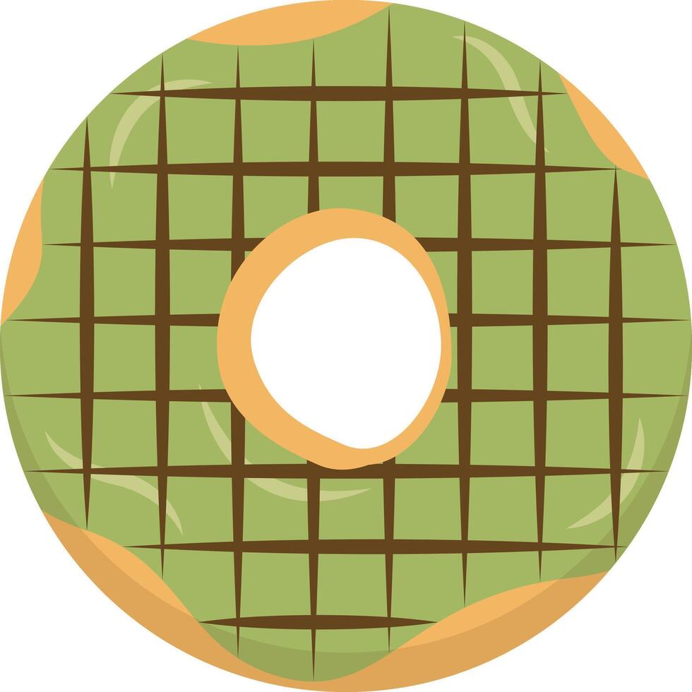 Sweet Donut Isolated on White Background. Cute Cartoon Design and Shapes. vector