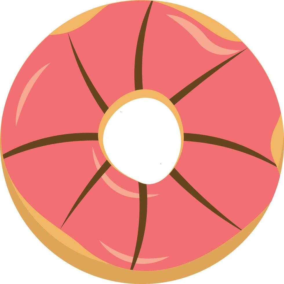 Sweet Donut Isolated on White Background. Cute Cartoon Design and Shapes. vector