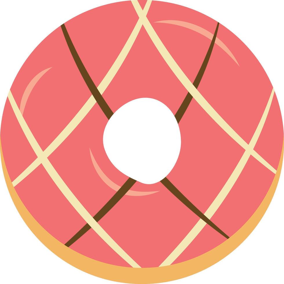 Sweet Donut Isolated on White Background. Cute Cartoon Design and Shapes. vector