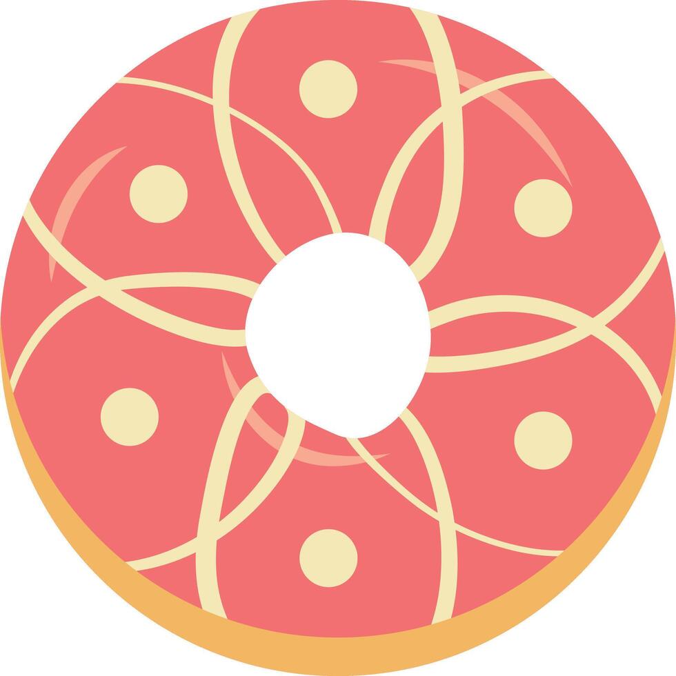 Sweet Donut Isolated on White Background. Cute Cartoon Design and Shapes. vector