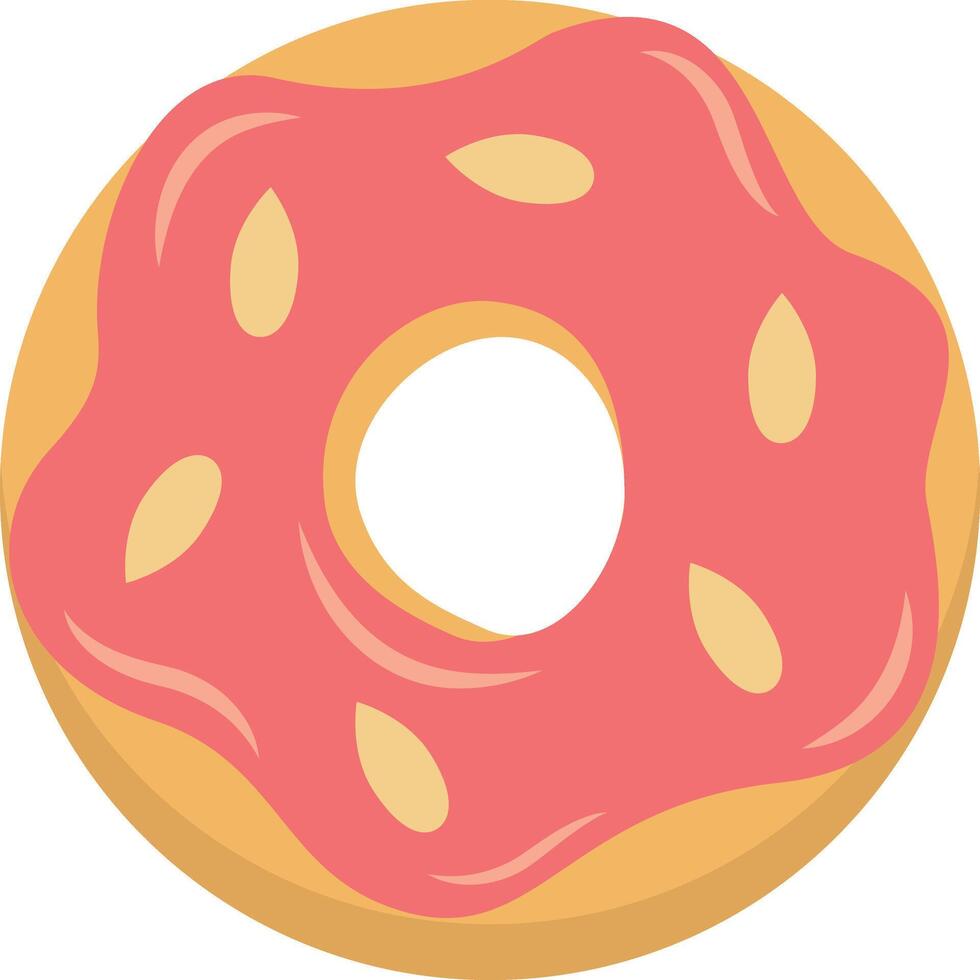 Sweet Donut Isolated on White Background. Cute Cartoon Design and Shapes. vector
