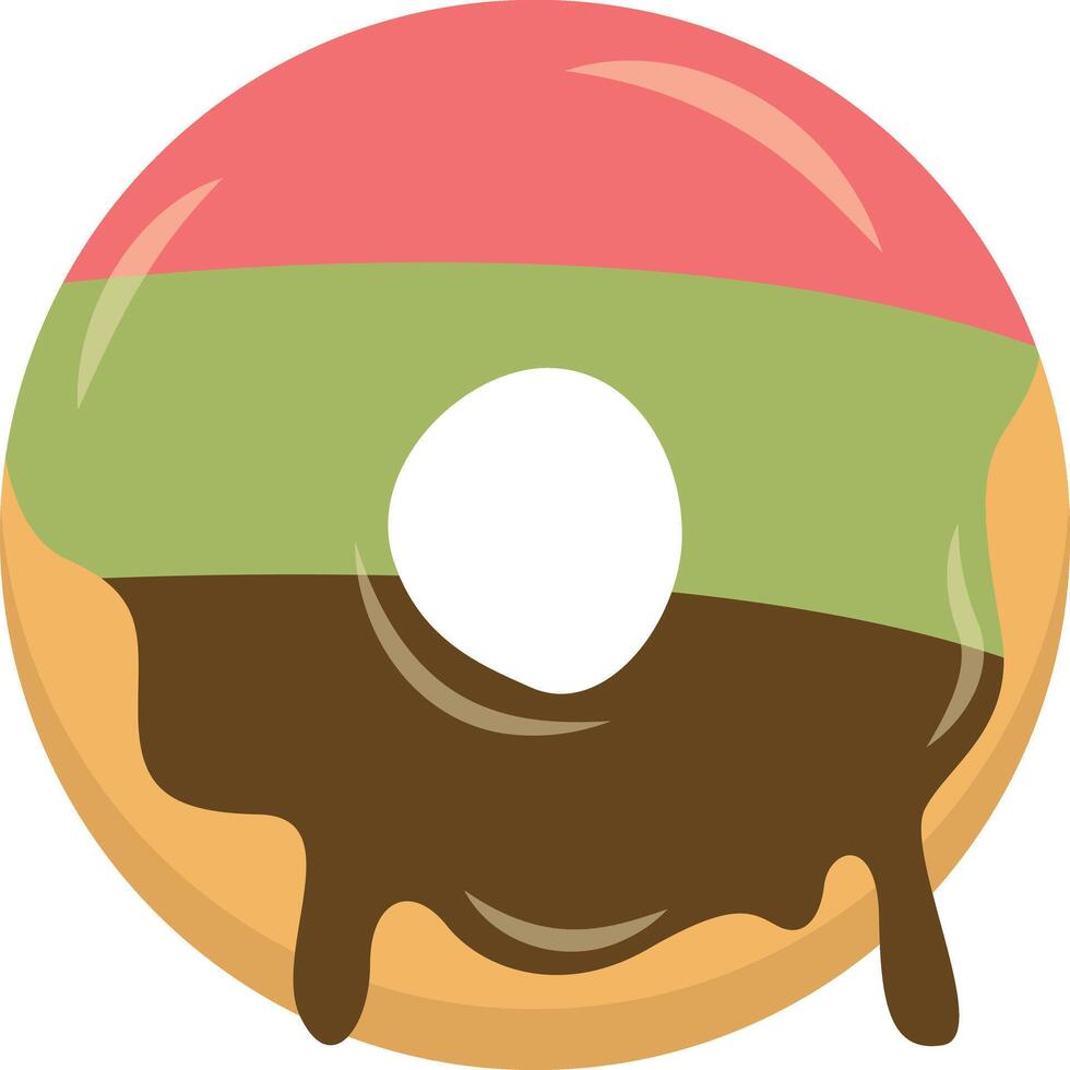 Sweet Donut Isolated on White Background. Cute Cartoon Design and Shapes. vector