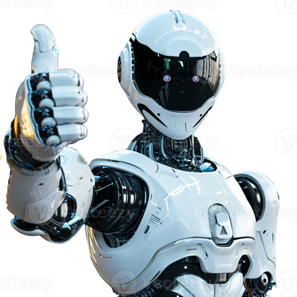 illustration of a robot giving a thumbs up png