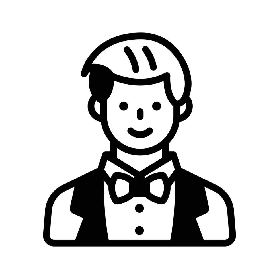 Beautifully designed icon of groom in modern style vector