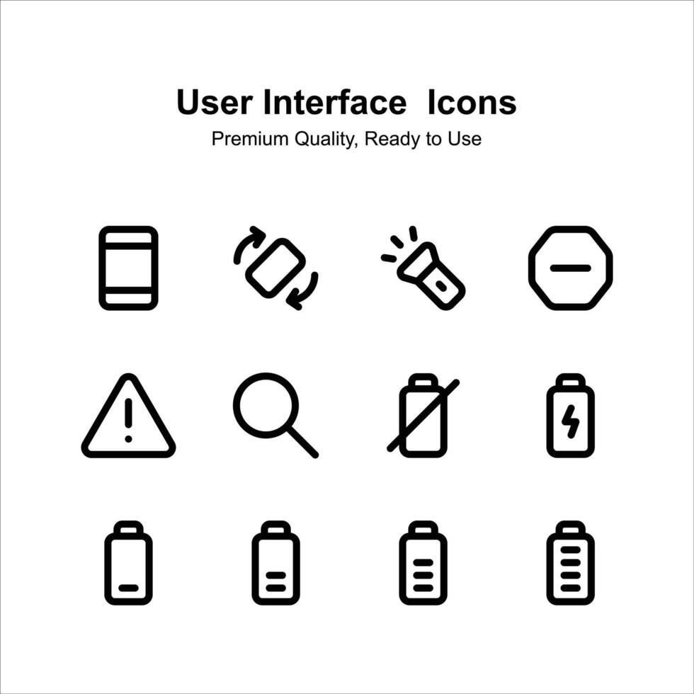 User interface icons set in modern and unique design style vector
