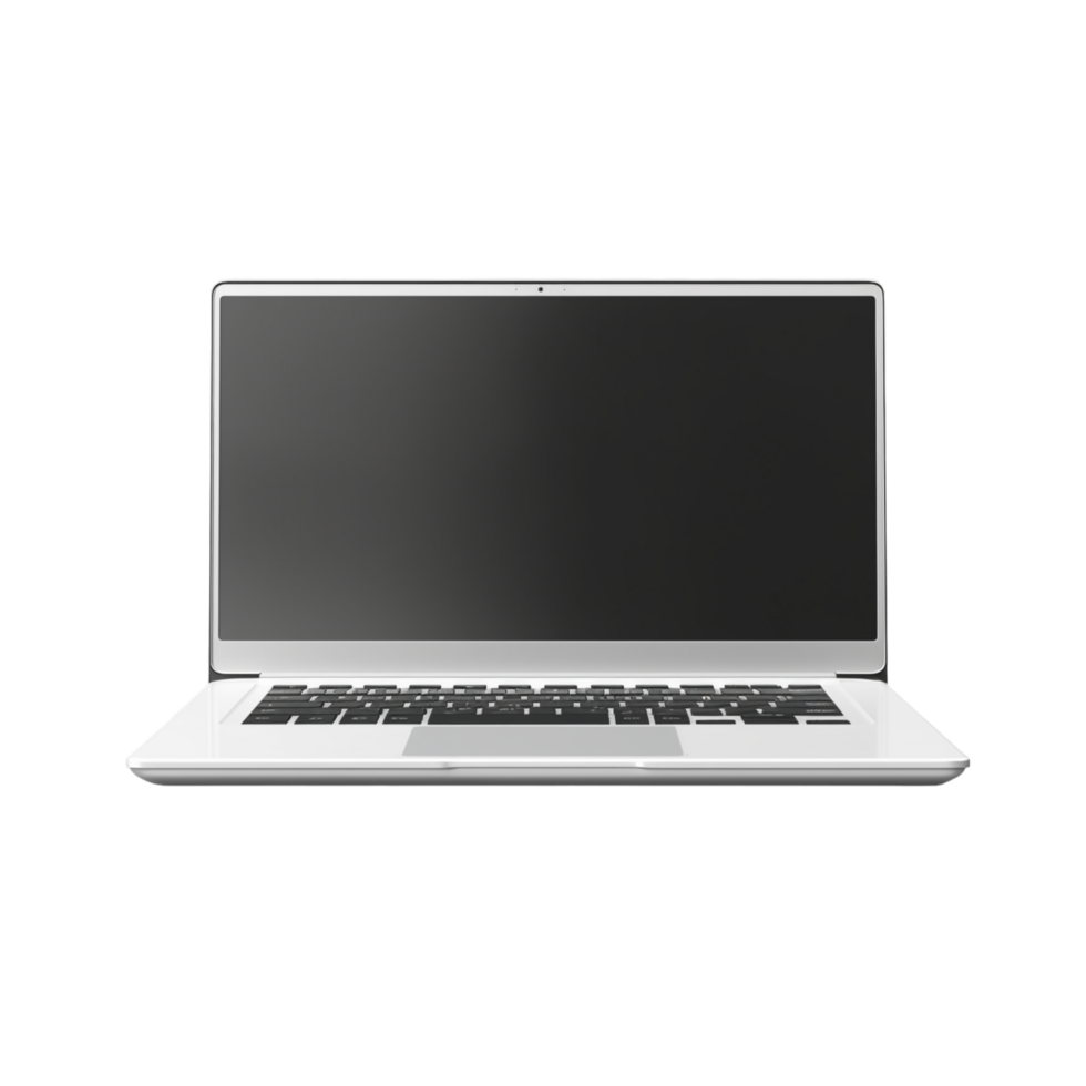 generated ai Laptop isolated on white with empty screen png