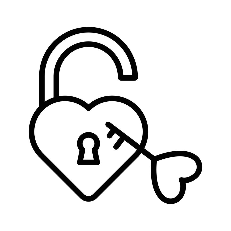 heart shape lock with love key, icon of love padlock vector