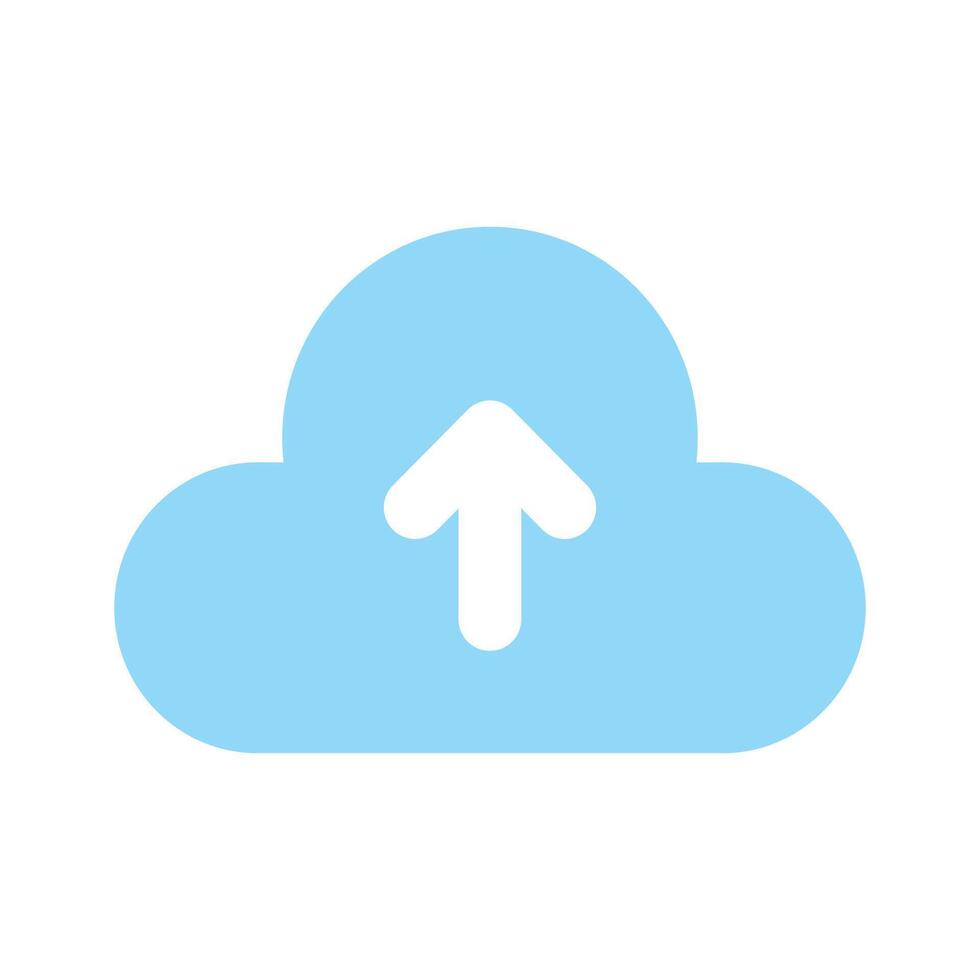Cloud uploading, cloud with upward arrow, concept of cloud upload vector