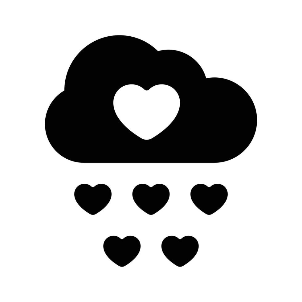 Beautifully designed icon of romantic weather, heart rain vector