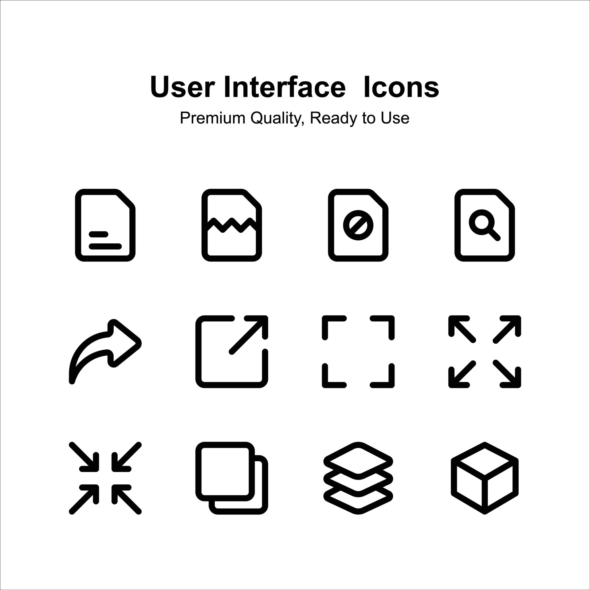 Well designed user interface icons pack, ready to use 45948771 Vector ...