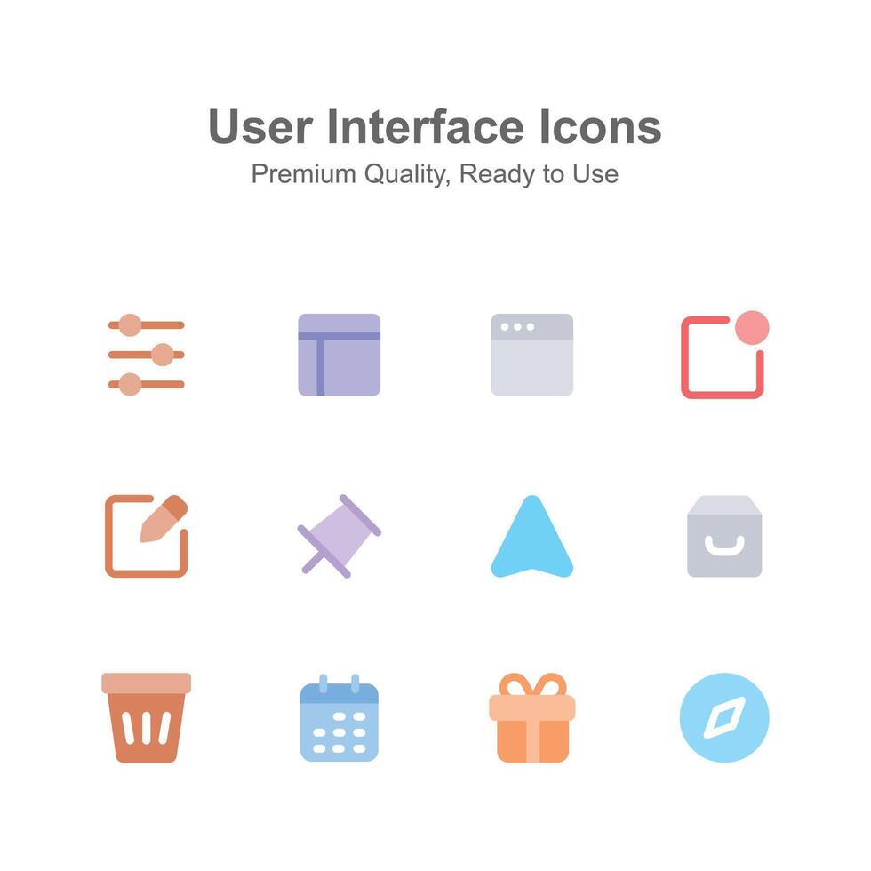 Get your hands on this beautifully designed user interface icons set vector
