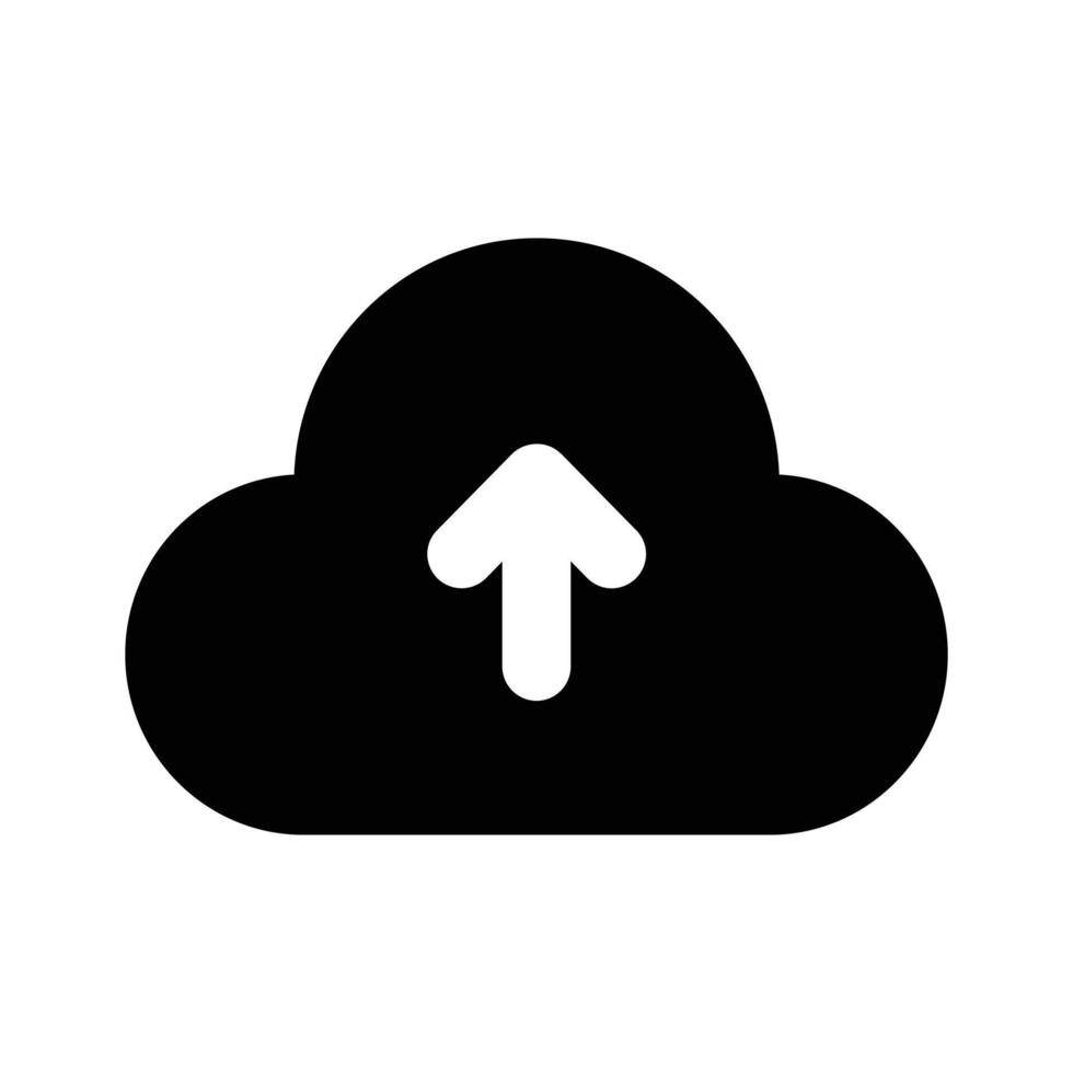 Cloud uploading, cloud with upward arrow, concept of cloud upload vector