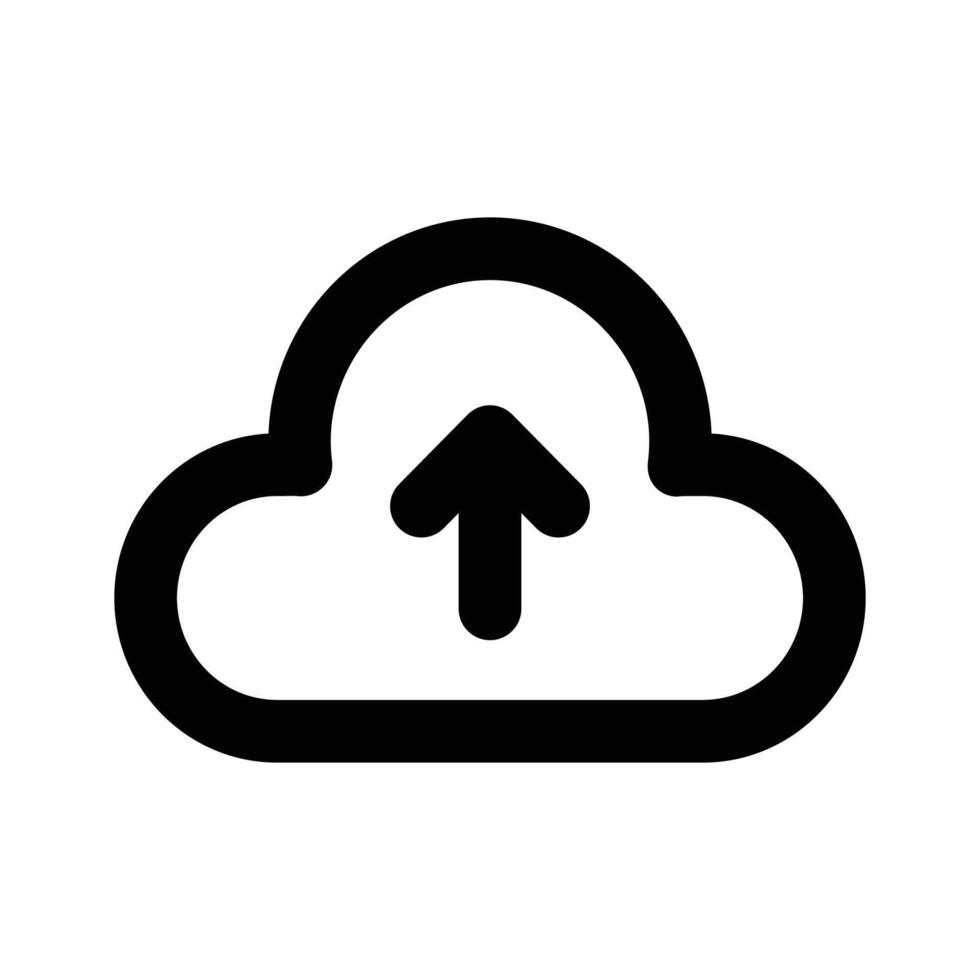 Cloud uploading, cloud with upward arrow, concept of cloud upload vector