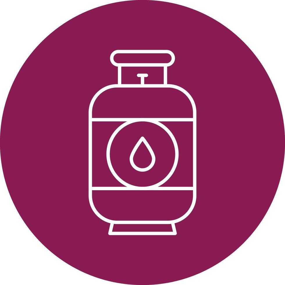 Gas Cylinder Line Circle Icon Design vector