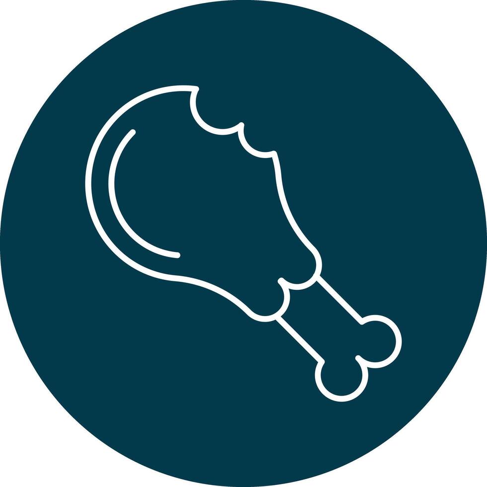 Chicken Leg Line Circle Icon Design vector