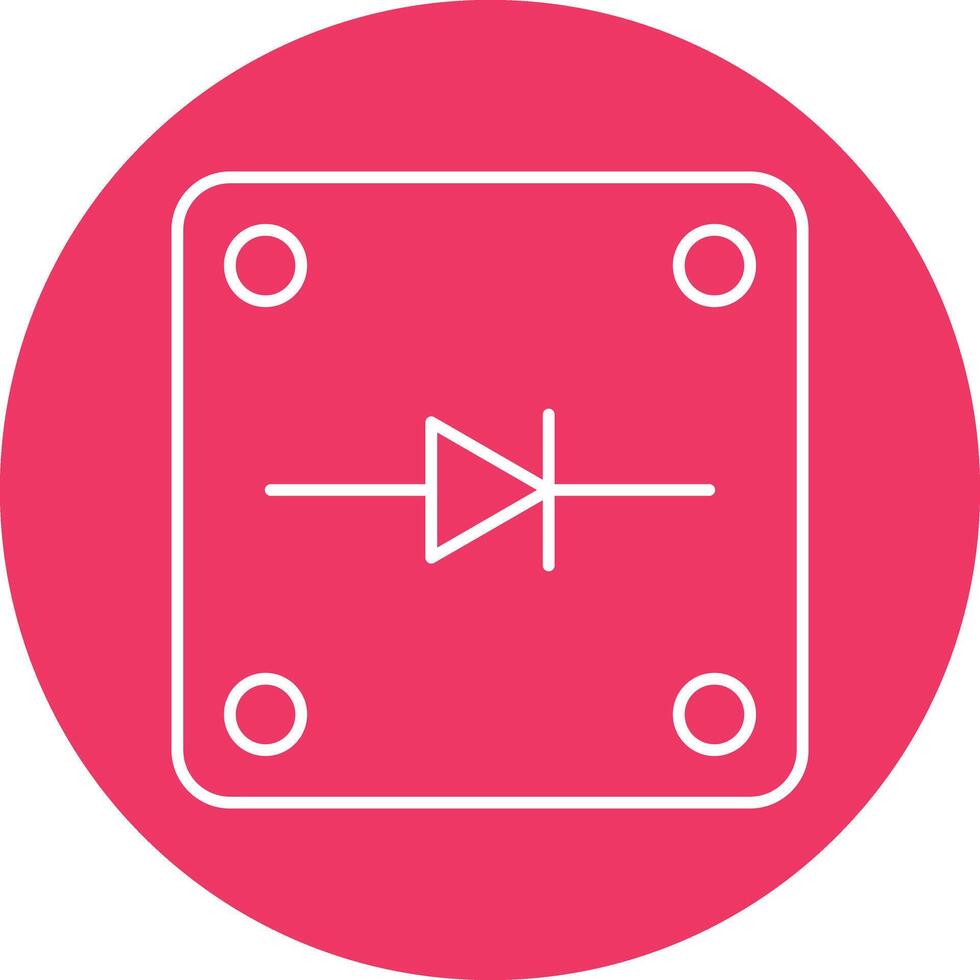 Diode Line Circle Icon Design vector