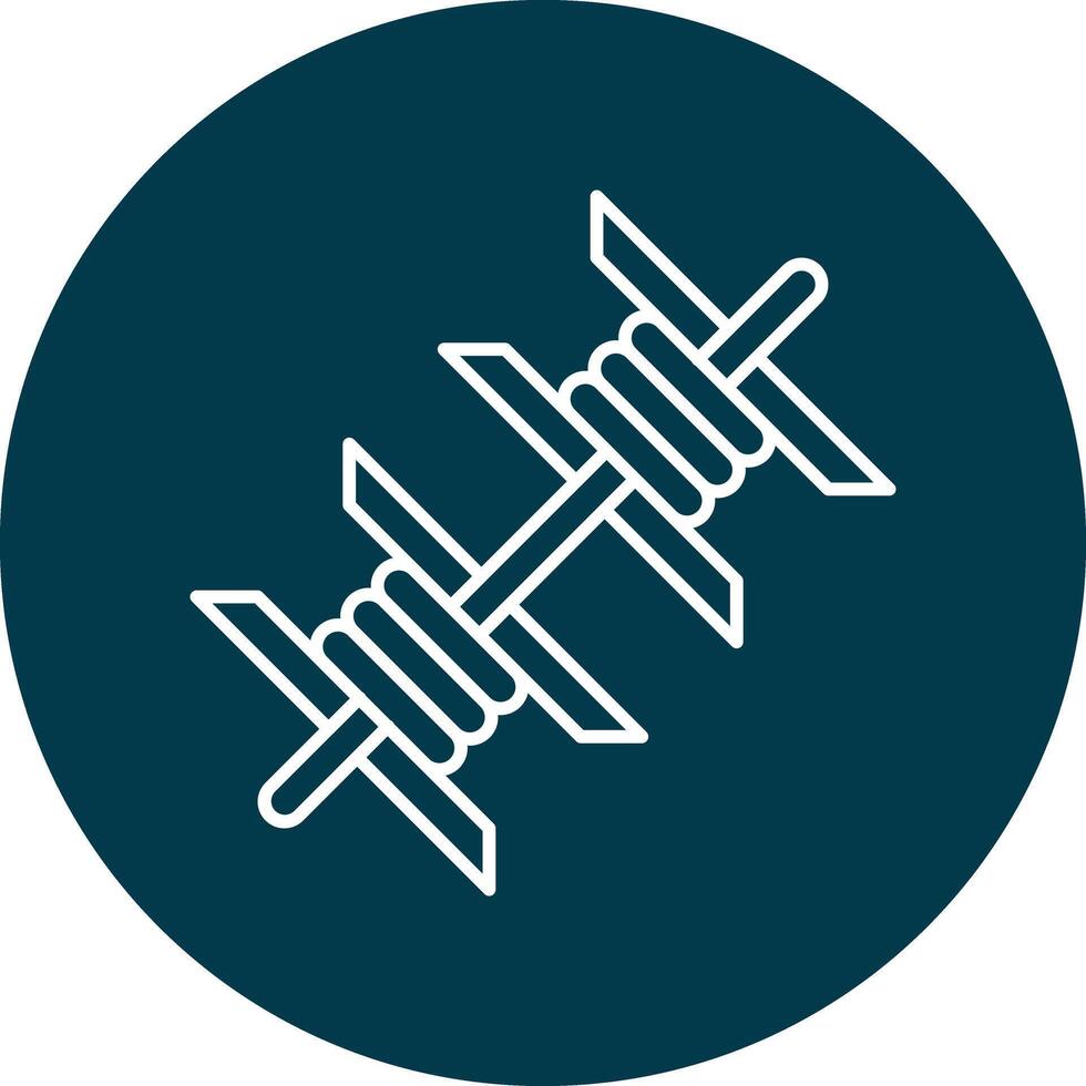 Barbed Wire Line Circle Icon Design vector