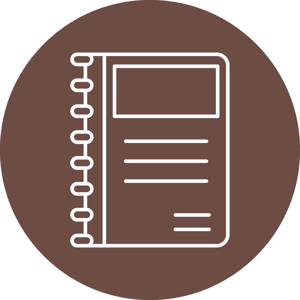 Diary Line Circle Icon Design For Personal And Commercial Use. vector