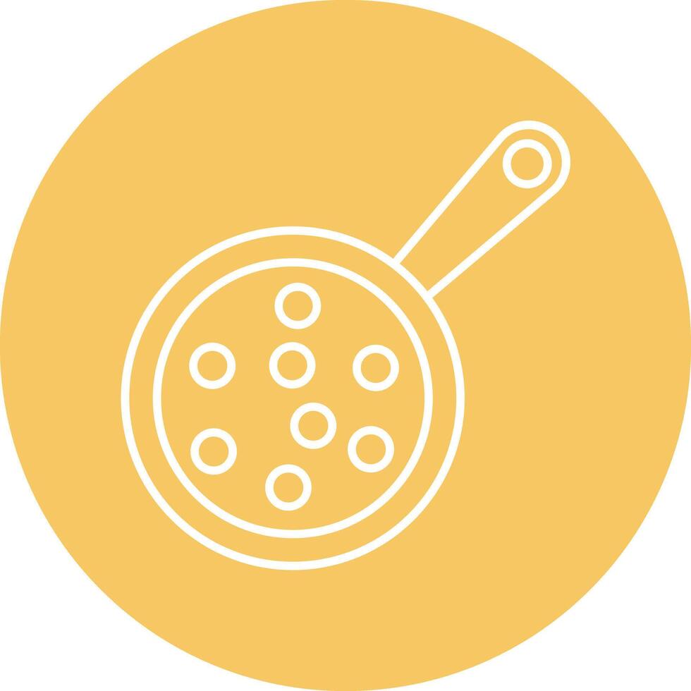 Frying Pan Line Circle Icon Design vector