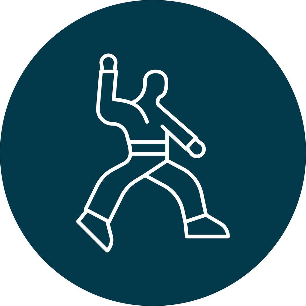 Martial Arts Line Circle Icon Design For Personal And Commercial Use. vector