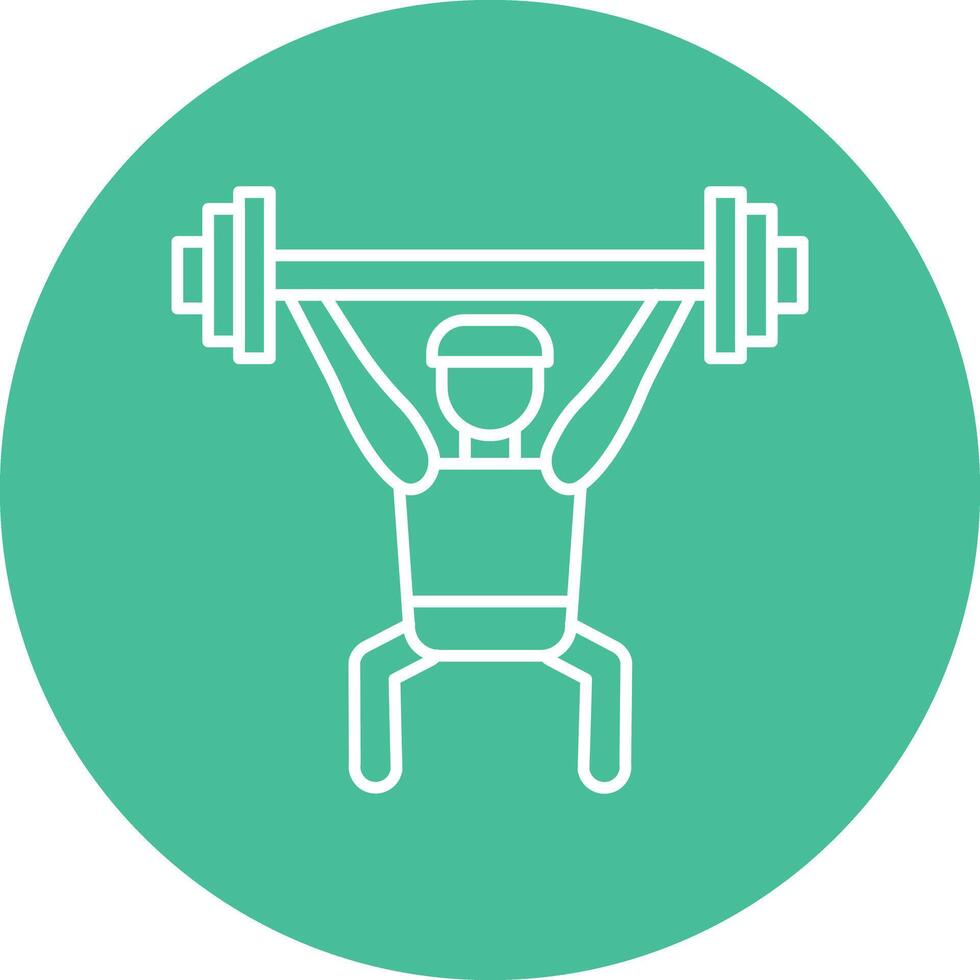 Weightlifting Line Circle Icon Design For Personal And Commercial Use. vector