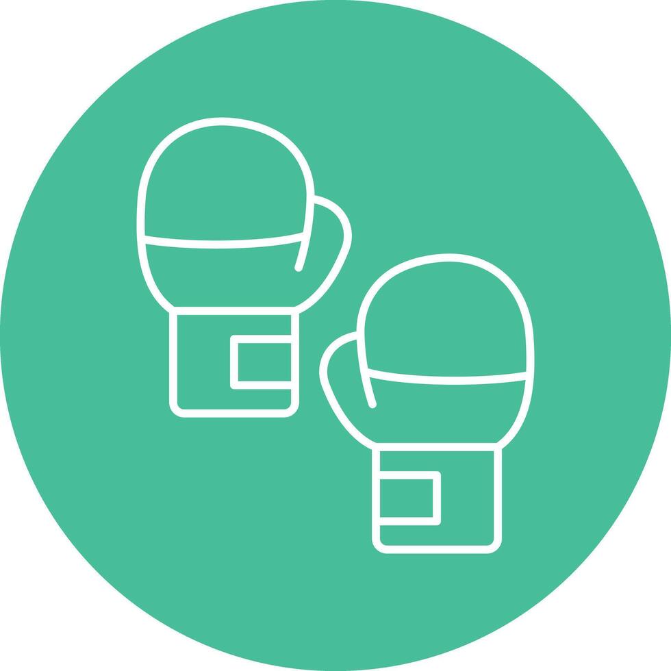 Boxing Gloves Line Circle Icon Design For Personal And Commercial Use. vector