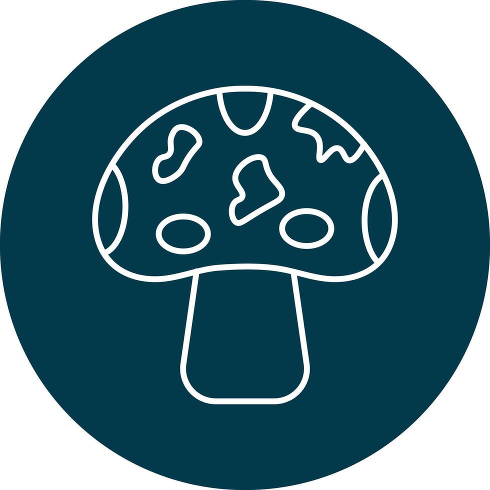 Mushrooms Line Circle Icon Design vector