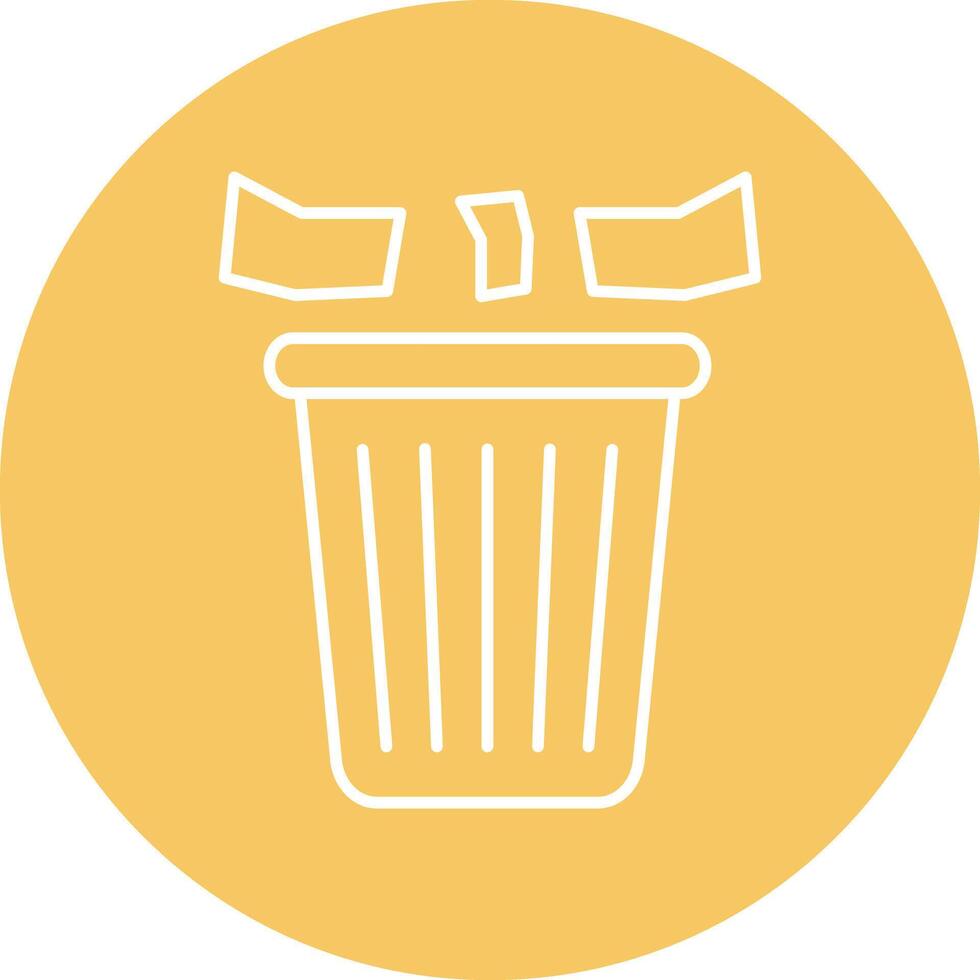 Paper Bin Line Circle Icon Design vector