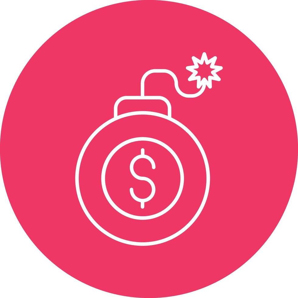 Bomb Line Circle Icon Design vector