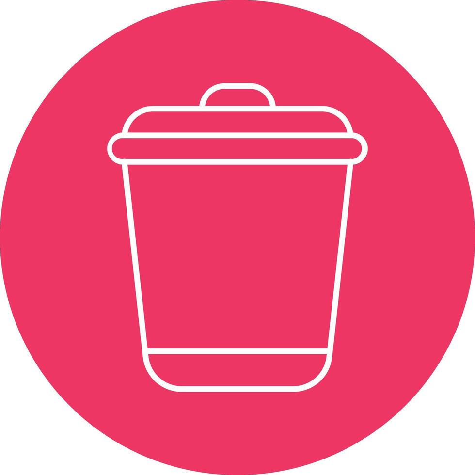 Trash Can Line Circle Icon Design vector