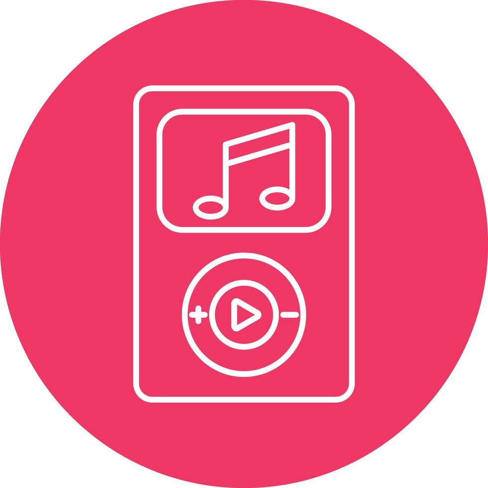 Mp Player Line Circle Icon Design vector