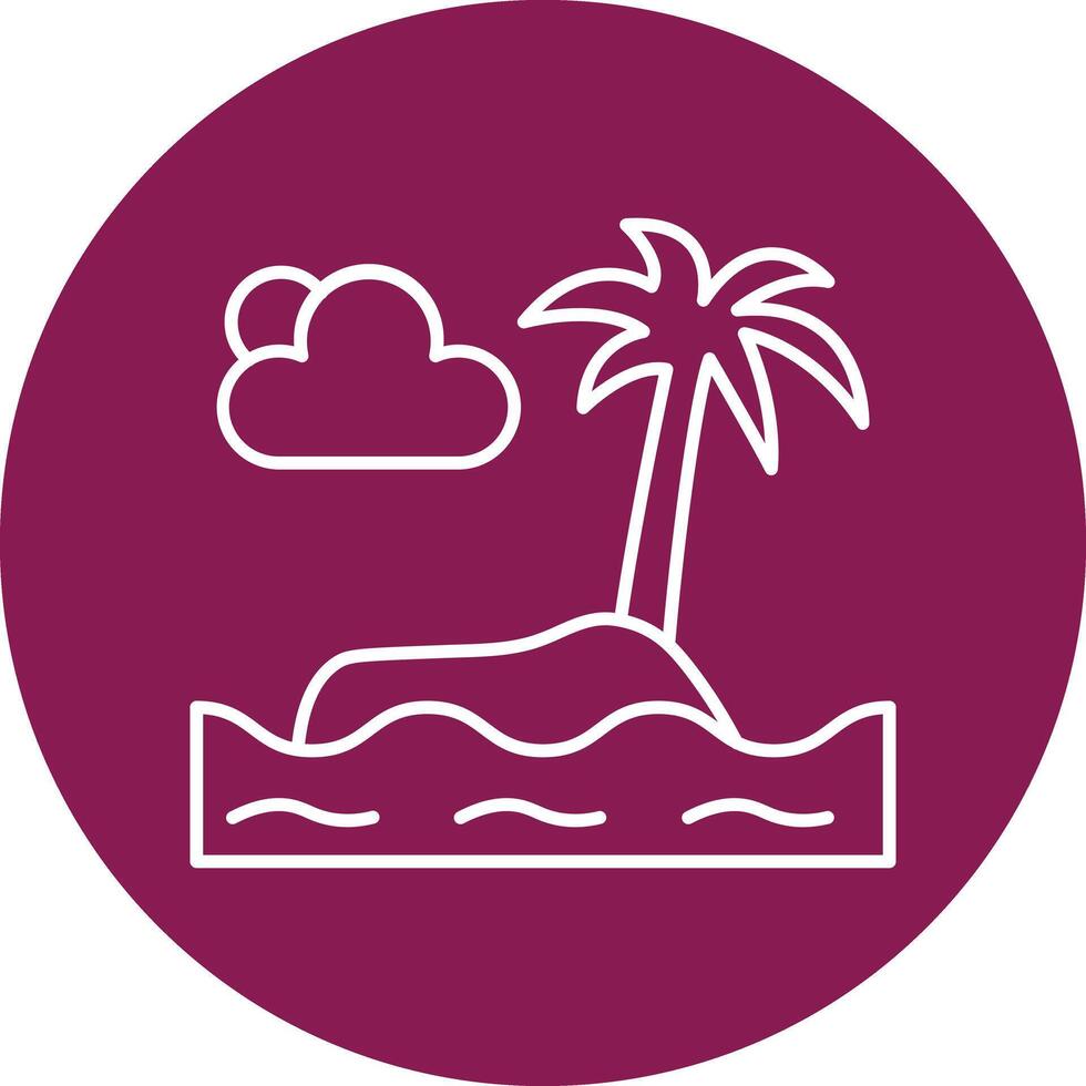 Island Line Circle Icon Design vector